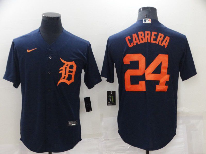 Cheap Men Detroit Tigers 24 Cabrera Dark Blue Game Nike 2022 MLB Jersey